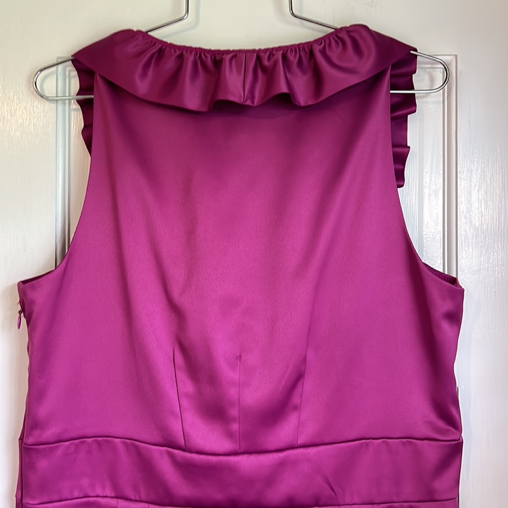 Collection by Dressbarn Ruffle Neck Purple Dress Women's Size 14 - Picture 4 of 10